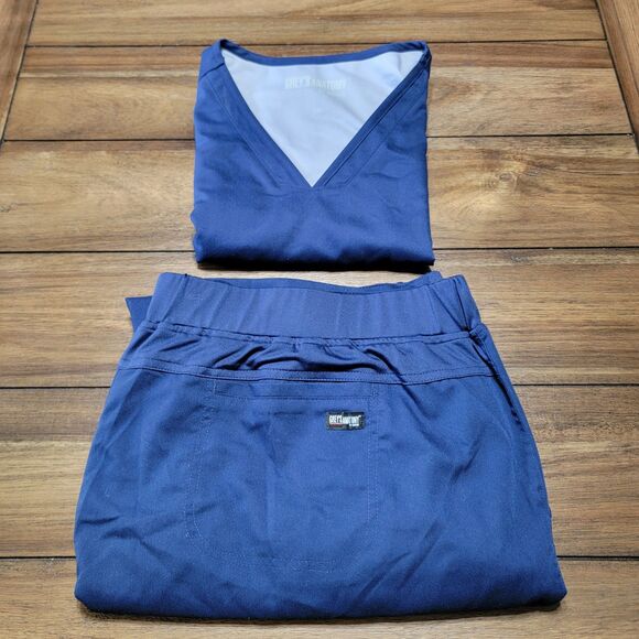 Grey's Anatomy Unisex Navy Scrub Set - Size (Top) 3XL (Pants) 4XL - Picture 1 of 10